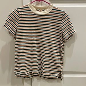Madewell mockneck striped tee